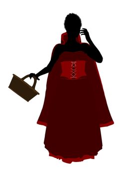 Little Red Riding Hood illustration silhouette on a white background