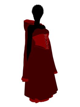 Little Red Riding Hood illustration silhouette on a white background