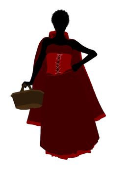 Little Red Riding Hood illustration silhouette on a white background