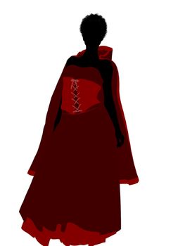 Little Red Riding Hood illustration silhouette on a white background
