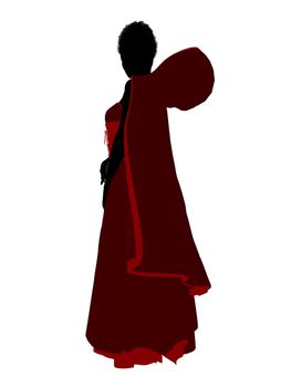 Little Red Riding Hood illustration silhouette on a white background