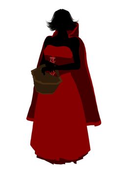 Little Red Riding Hood illustration silhouette on a white background