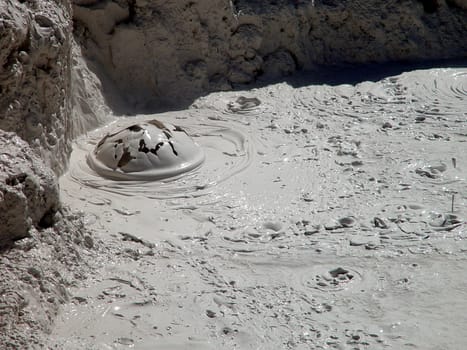 A bubble bursting inside a mud volcano