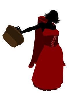 Little Red Riding Hood illustration silhouette on a white background