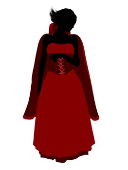Little Red Riding Hood illustration silhouette on a white background