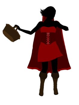 Little Red Riding Hood illustration silhouette on a white background