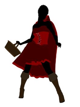 Little Red Riding Hood illustration silhouette on a white background