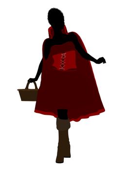 Little Red Riding Hood illustration silhouette on a white background