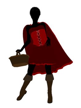 Little Red Riding Hood illustration silhouette on a white background