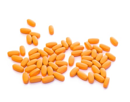Healthy vitamin pills isolated on a white background