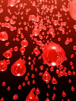 An illustration of strawberry juice raining from the sky.