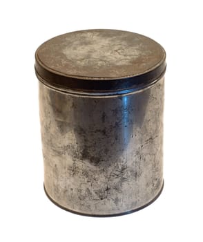 A large tin can isolated on a white background