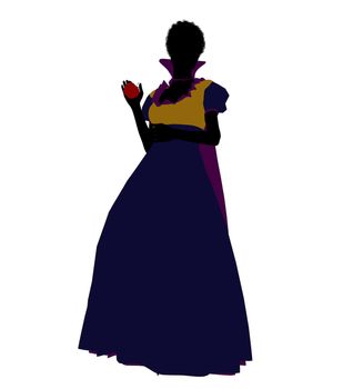 Snow White illustration silhouette on a white background