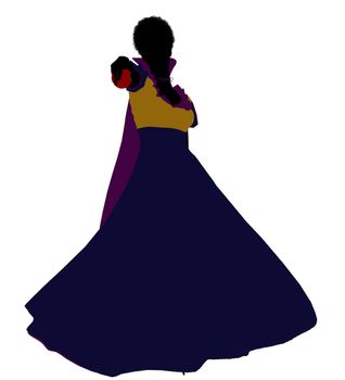 Snow White illustration silhouette on a white background