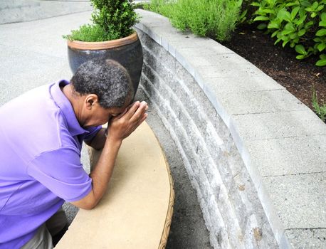 Muslim man praying.