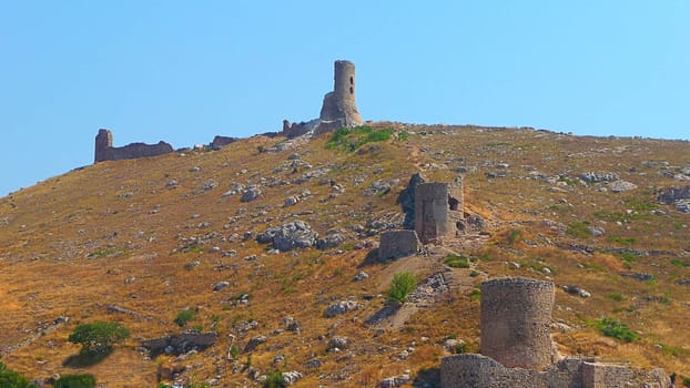 Ruins of old fortress are in town Balaklava