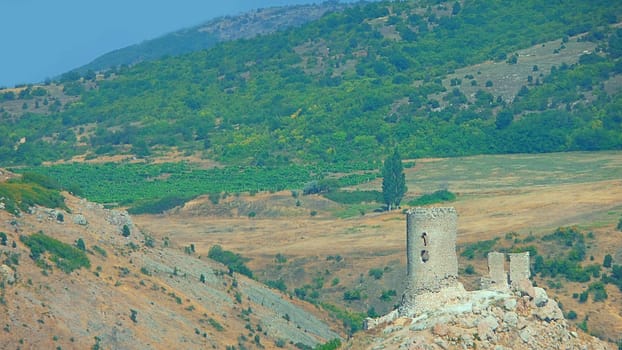 Ruins of fortress on a mountain