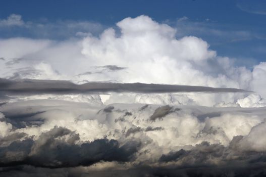 Shot of the various floating clouds