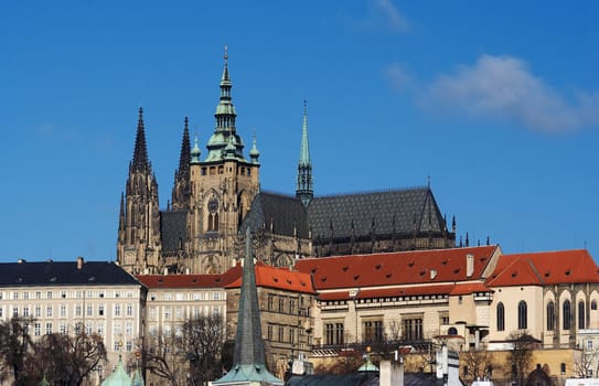 Hradcany - Cathedral of Saint Vitus in the Prague castle. Prague, Czech republic, Europe. 