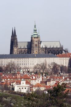 Hradcany - Cathedral of Saint Vitus in the Prague castle. Prague, Czech republic, Europe. 