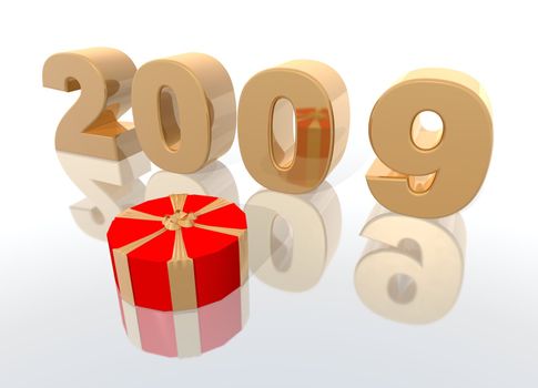a 3d rendering to celebrate the new year 2009