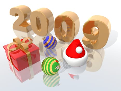 a 3d rendering to celebrate the new year 2009