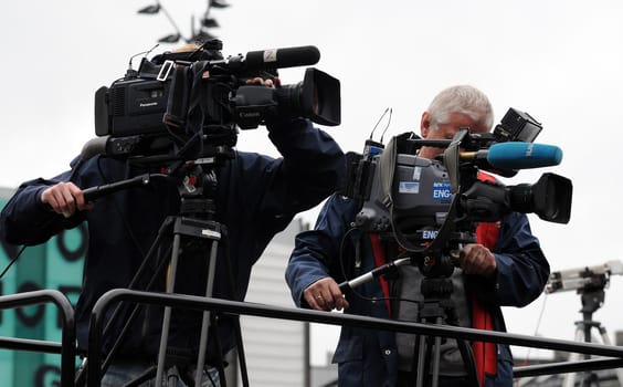 Cameramen from Norwegian national tv at work