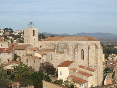 Provence church of Saint-Paul in city of Hyeres on french riviera