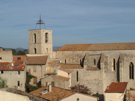 Provence church of Saint-Paul in city of Hyeres on french riviera