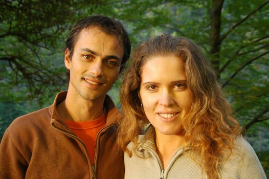 young couple in natural landscape