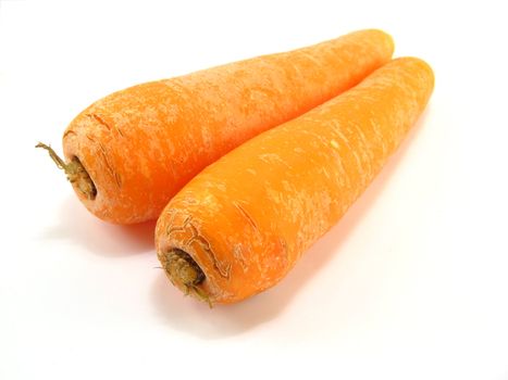 image of some carrots over a white background