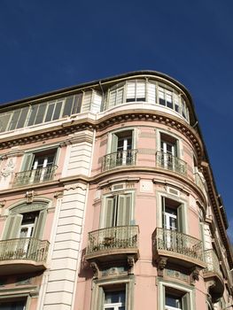 view of an ancient building in provence city of Hyeres