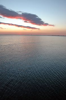 sunset in aveiro river, portugal