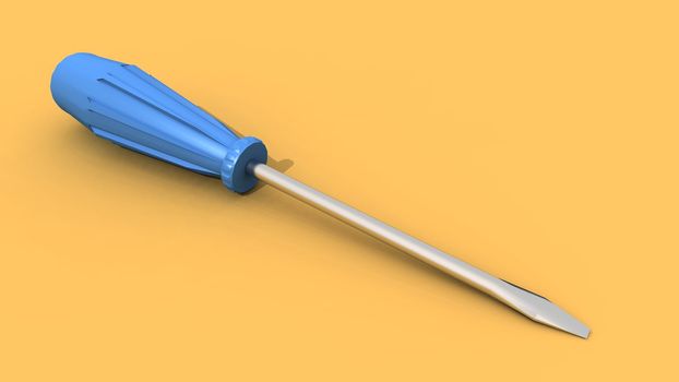 a 3d render of a colored screwdriver