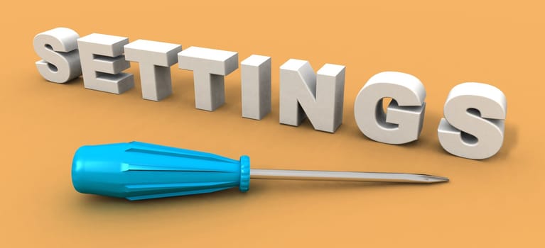 a 3d rendering to illustrate the word settings