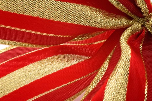 Red and golden ribbon's detail