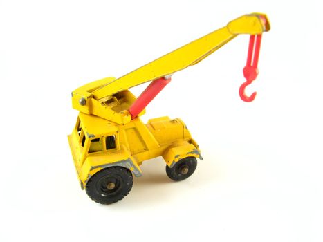 Mobile crane truck on a white background