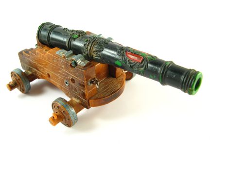 image of an ancient canon on a white background