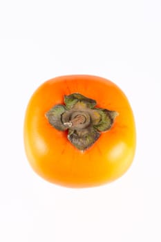 Persimmon removed close up on a white background without isolation