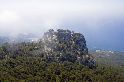 the castle and church of Monolithos