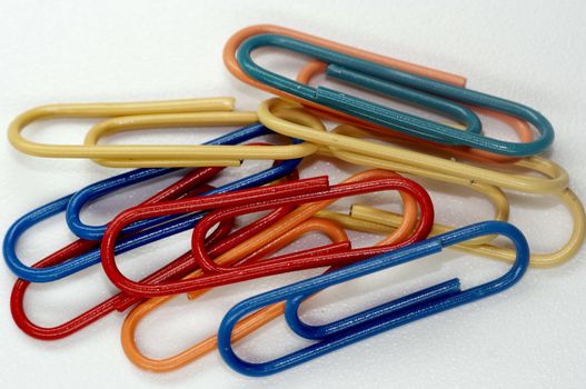 a lot of coloured paper clips