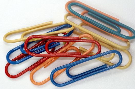 a lot of coloured paper clips