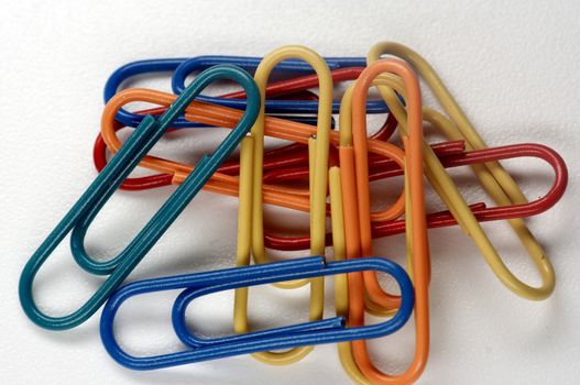 a lot of coloured paper clips