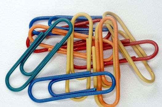 a lot of coloured paper clips