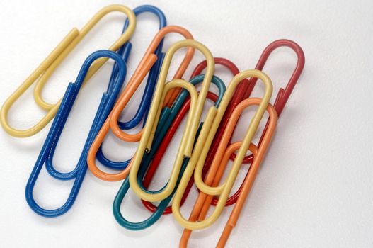a lot of coloured paper clips