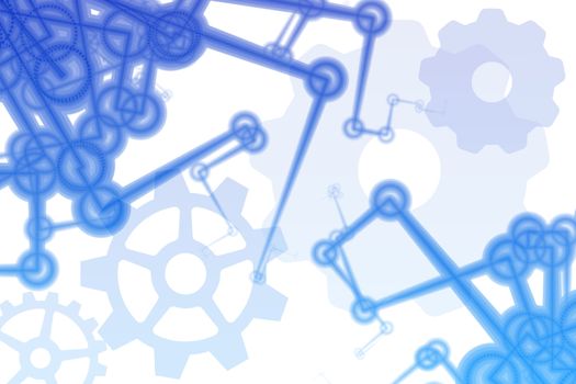 Futuristic Factory Robot Tech Arms Abstract Illustration