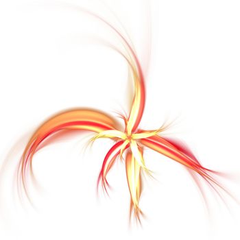 An abstract spark or flower illustration isolated over white. 