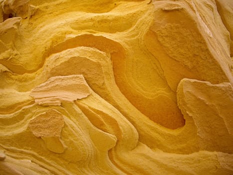 Close up of yellow sandstone rock patterns in Valley of Fire State Park Nevada