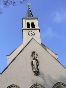 church and sky blue