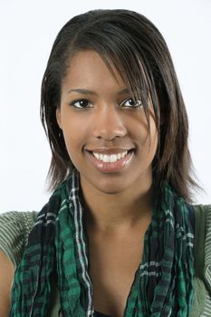 Close-up of a gorgeous woman smiling.